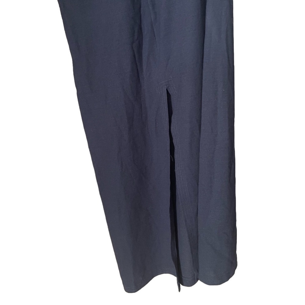 ZARA Navy Blue, V-neck design, Zipper closure & Split, Long Dress, NWT - Picture 3 of 4